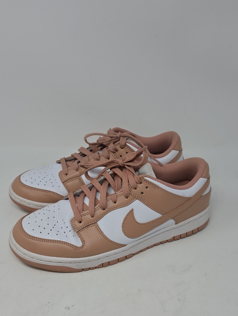 Nike Women’s Dunk Low-Top Rose Whisper Sneakers in Tan and White Size 11
